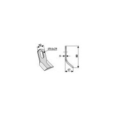 Motosierra de cadena hoja de azada compatible 350-489 FERRI 80 mm | NewgardenAgri.com