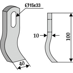 COMPATIBLE 350-499 GILBERS 100mm cuchilla motocultor | NewgardenAgri.com