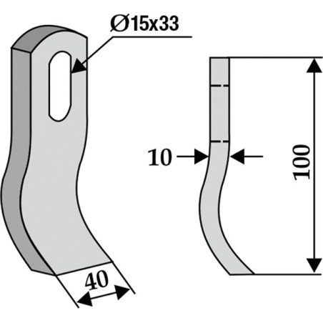 Lama zappa motocoltivatore motozappa fresa COMPATIBILE 350-499 MULAG 100mm