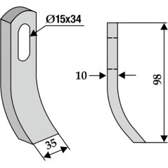 Chain hoe tiller blade COMPATIBLE 350-535 VOTEX 45-03.030 | NewgardenAgri.com