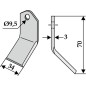 Hoja de azada rotativa compatible 350-549 BOMFORD 70mm