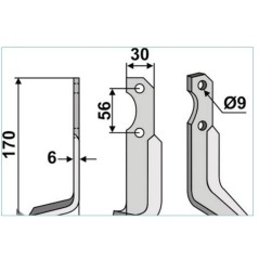 Lama zappa motocoltivatore motozappa fresa compatibile 350-587 BERTOLINI dx 170