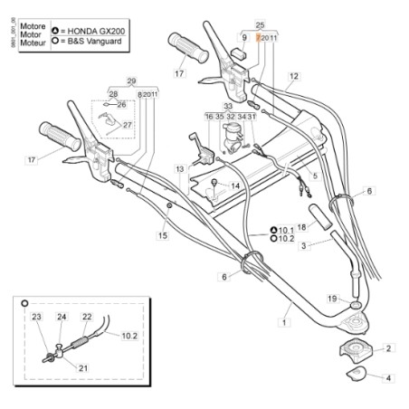 Mulcher control lever models WB65HR11 ORIGINAL EMAK 68240055R | NewgardenAgri.com