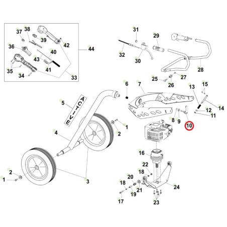 Leva fissaggio twin dumper system ORIGINALE ACTIVE trivella t-165 021632 | NewgardenAgri.com