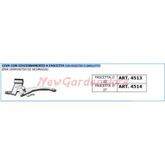 Palanca de seguridad con dispositivo de estacionamiento de pinza motocultor 4513 | NewgardenAgri.com