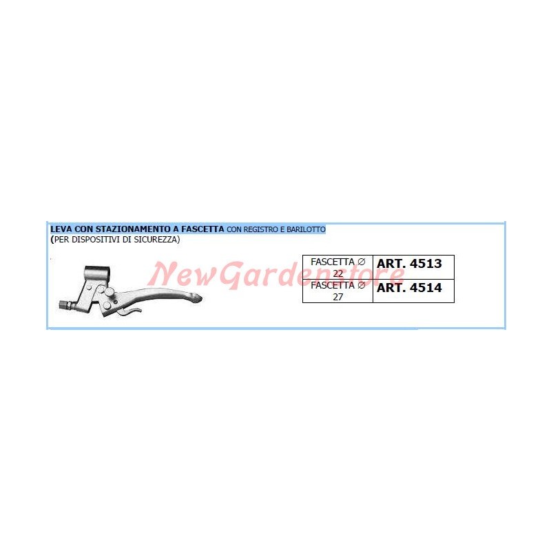 Palanca de seguridad con dispositivo de estacionamiento de pinza motocultor 4513