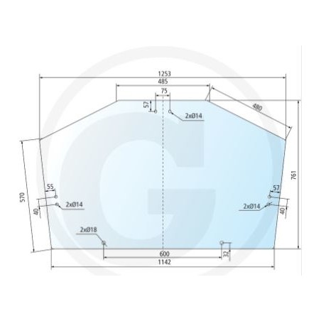 NEWGARDENSTORE Heckscheibe für Ackerschlepper 6010 6020 6100 6110 6120 650886607 | NewgardenAgri.com