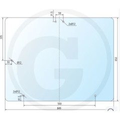 NEWGARDENSTORE rear window for agricultural tractor 743XL 745XL 844XL 845XL 650883646 | NewgardenAgri.com