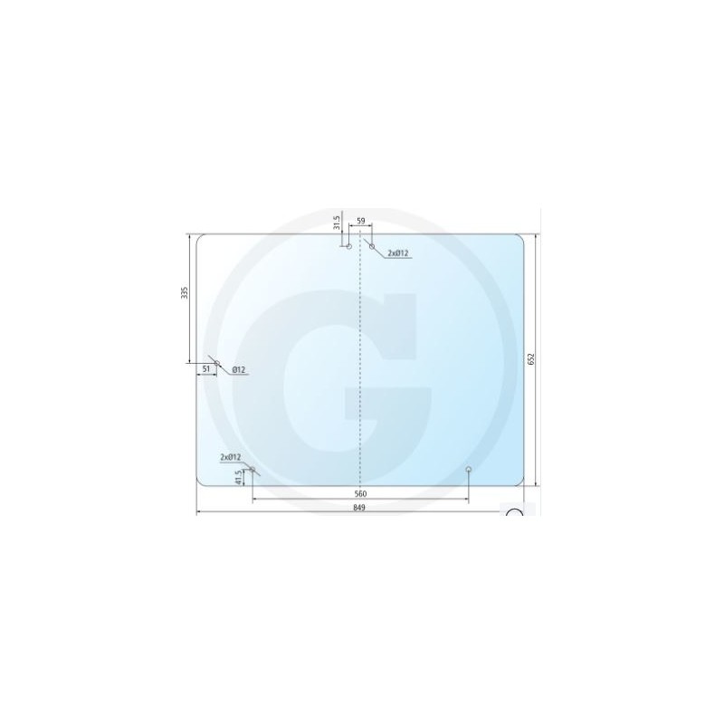 NEWGARDENSTORE rear window for agricultural tractor 743XL 745XL 844XL 845XL 650883646