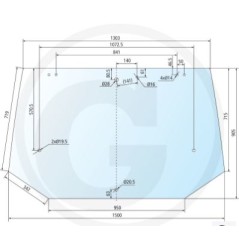 NEWGARDENSTORE Heckscheibe für Ackerschlepper MXM 120 130 140 155 175 650886501 | NewgardenAgri.com