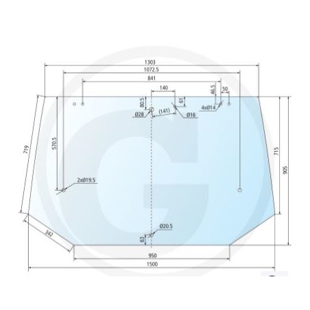 NEWGARDENSTORE rear window for agricultural tractor MXM 120 130 140 155 175 650886501 | NewgardenAgri.com