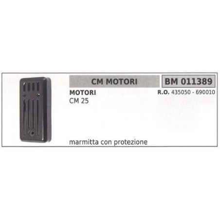 CM MOTORI muffler with guard CM 25 motor pump 011389 | NewgardenAgri.com