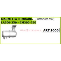 LOMBARDINI muffler for walking tractor rotary cultivator LA300 350 IM300 350 9606 | NewgardenAgri.com