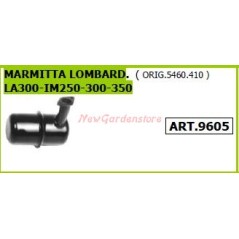 LOMBARDINI muffler for walking tractor rotary cultivator LA300 IM250 300 350 9605 | NewgardenAgri.com