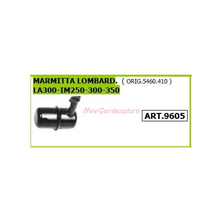 LOMBARDINI muffler for walking tractor rotary cultivator LA300 IM250 300 350 9605 | NewgardenAgri.com