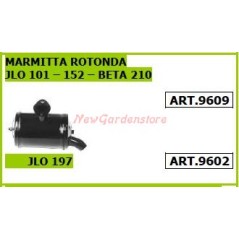 Marmitta rotonda per motocoltivatore motozappa JLO 101 152 beta 210 9609 | NewgardenAgri.com