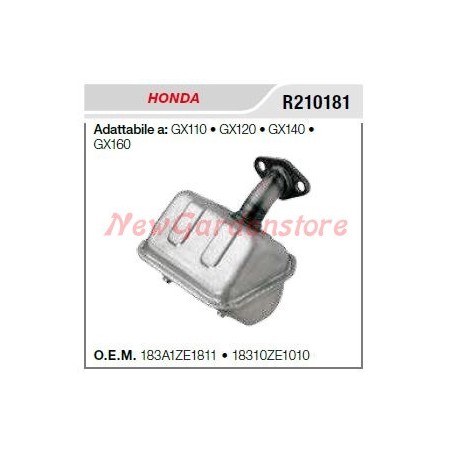 HONDA silencieux moteur cultivateur GX 110 120 140 160 R210181 | NewgardenAgri.com