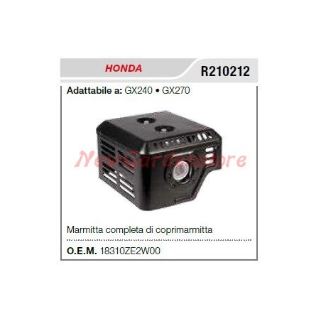 HONDA silencieux moteur cultivateur GX 240 270 R210212 | NewgardenAgri.com