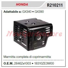 HONDA muffler muffler motor cultivator GX340 390 R210211 | NewgardenAgri.com