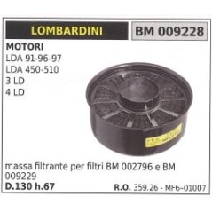 Air filter mass LOMBARDINI motor cultivator LDA 91 96 97 359.26 MF601007 | NewgardenAgri.com