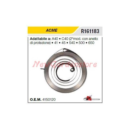 Ressort de démarrage ACME pour motoculteur A40 C40 41 45 540 500 650 R161183 | NewgardenAgri.com