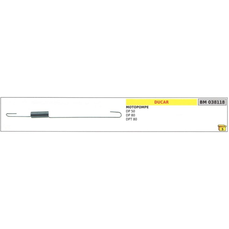 DUCAR Drehzahlreglerfeder für DP 50 80 DPT 80 Motorpumpe 038118