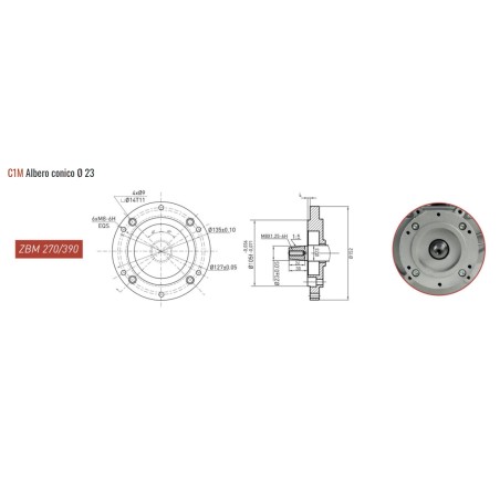 Complete motor cultivator engine ZANETTI BENZINA ZBM270C1MEV electric start