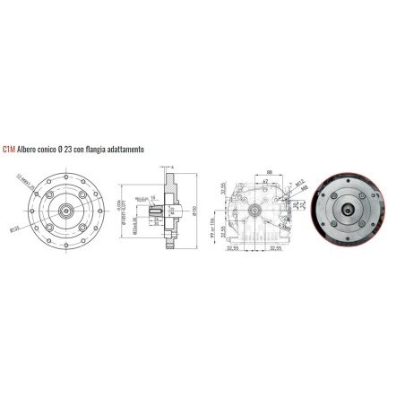 Kompletter Benzin-Rasenmähermotor ZANETTI ZEN150C1M 149cc Luftfilter Ölbad