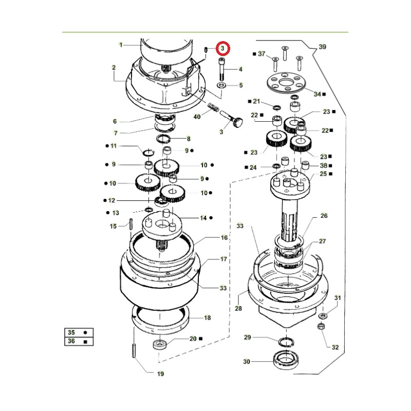 Perno bloccaggio riduttore ORIGINALE ACTIVE trivella modelli t143 - t152 022477