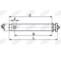 Pin for top link diameter 19mm for agricultural tractor agricultural tractor