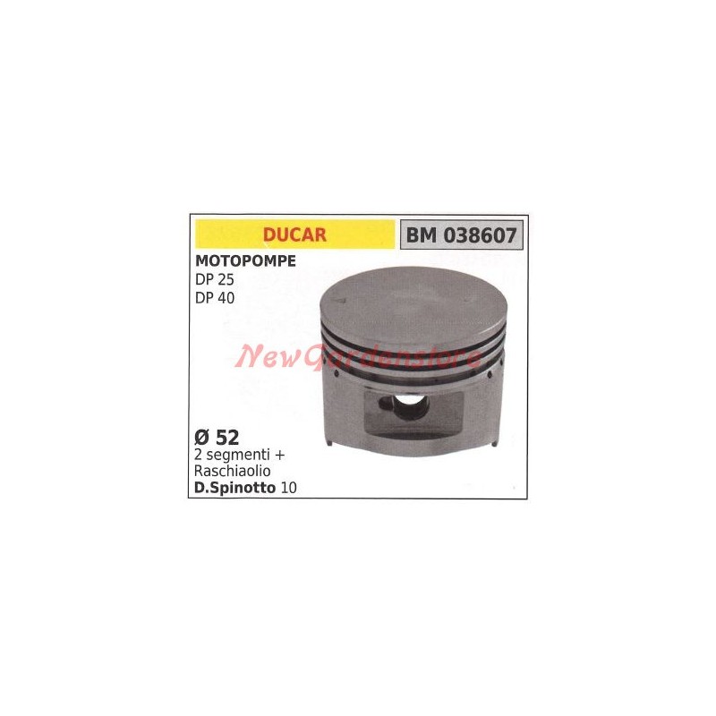 Pistón motobomba DP 25 DP 40 Ø  52 mm DUCAR 038607