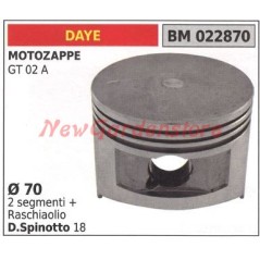 Piston de moteur de tondeuse GT 02 A Ø 70mm DAYE 022870 | NewgardenAgri.com