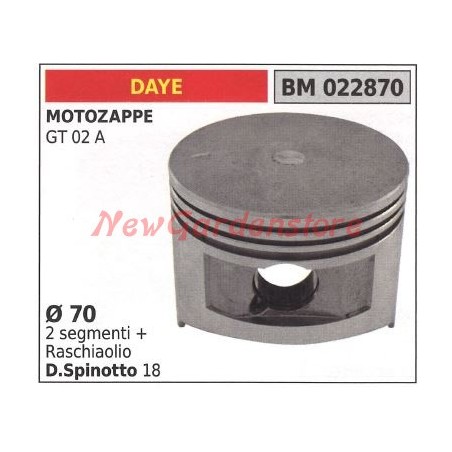 Piston de moteur de tondeuse GT 02 A Ø 70mm DAYE 022870 | NewgardenAgri.com