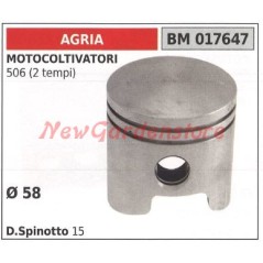 Pistón para motocultivador 506 2 tiempos Ø 58mm AGRIA 017647 | NewgardenAgri.com