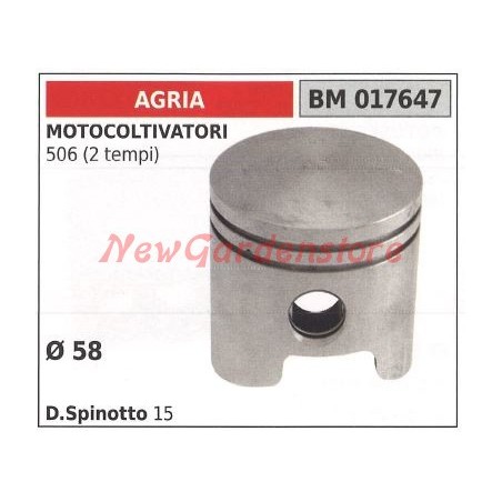 Piston pour motocultivateur 506 2 temps Ø 58mm AGRIA 017647 | NewgardenAgri.com