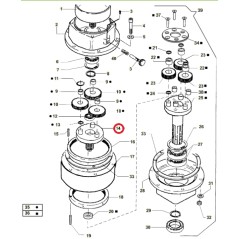 ORIGINAL ACTIVE sinfín t143 modelos t143 023430 soporte satélite primera etapa con pasadores | NewgardenAgri.com