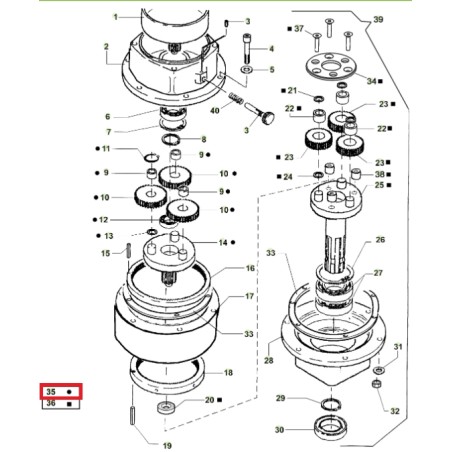 ORIGINAL ACTIVE chain saw model t143 - t152 first reduction stage 021037 | NewgardenAgri.com