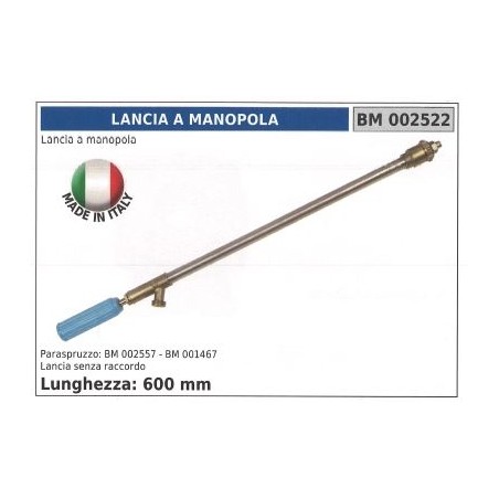 Lance d'arrosage 600mm sans raccord | NewgardenAgri.com