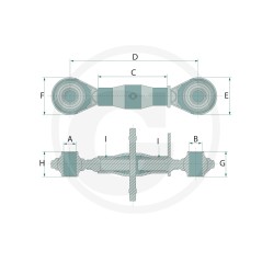 Brazo de articulación superior para tractor agrícola con rótulas templadas 20011470 | NewgardenAgri.com