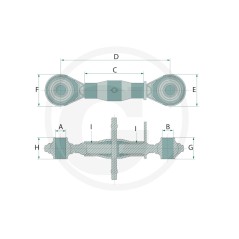 Top link arm for agricultural tractor with hardened ball joints 20011485