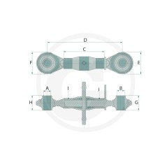 Braccio terzo punto per trattore agricolo con snodi sferici temprati 20099045 | NewgardenAgri.com