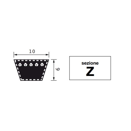 Cinghia trapezoidale sezione Z11 sviluppo primitivo 312 mm trattore agricolo | NewgardenAgri.com