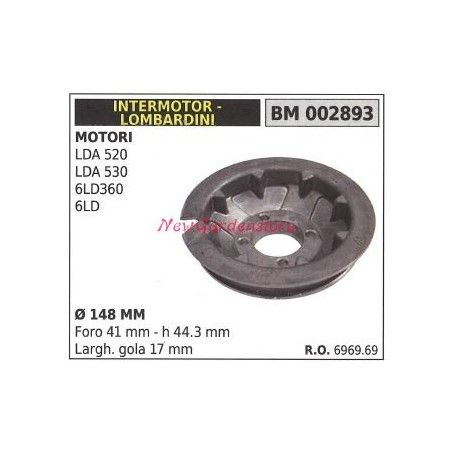 LOMBARDINI LDA 520 530 6LD360 6 LD motor hoe starter pulley 002893 | NewgardenAgri.com