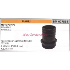 Conector manguera MAORI motobomba MP 40AHP 027538 | NewgardenAgri.com