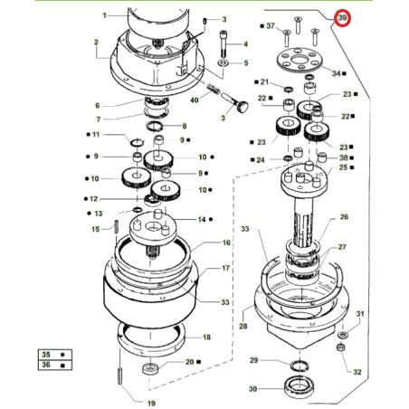 ORIGINAL ACTIVE planetary gearbox auger models t143 - t152 022740 | NewgardenAgri.com