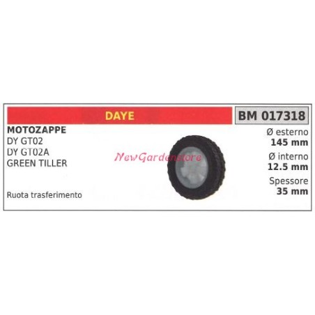 Roue DAYE motobineuse DY GT02 02A motoculteur vert 017318 | NewgardenAgri.com