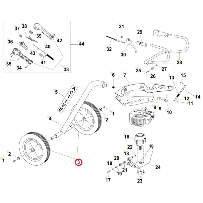 ORIGINAL ACTIVE grass auger wheel models t-165 020780