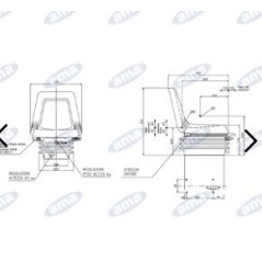 Asiento poliuretano integral estrecho para tractor agrícola 02320