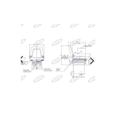 Asiento poliuretano integral estrecho para tractor agrícola 02320