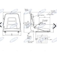 Asiento sky negro con suspensión integral para tractor agrícola 38026 | NewgardenAgri.com